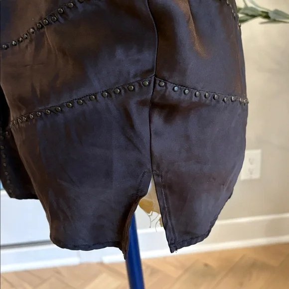 Silk Top chocolate brown size M EUC - Picture 7 of 8